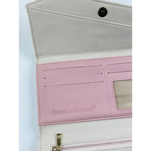 DAMSEL in DEFENSE PINK RFID Handbag Wallet Wristlet Clutch Pocket Book Protectio - Picture 4 of 11